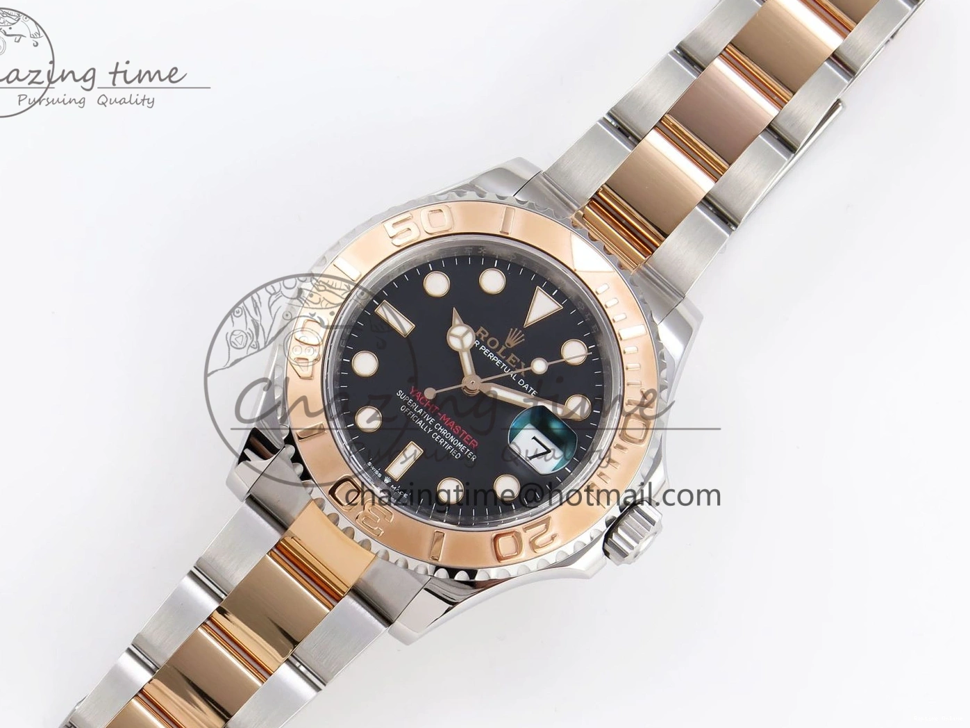 0413 UrbanChic Yacht-Master 126621 SS RG 904L Steel VSF 1:1 Best Edition Black Dial on SS RG Bracelet VS 1860